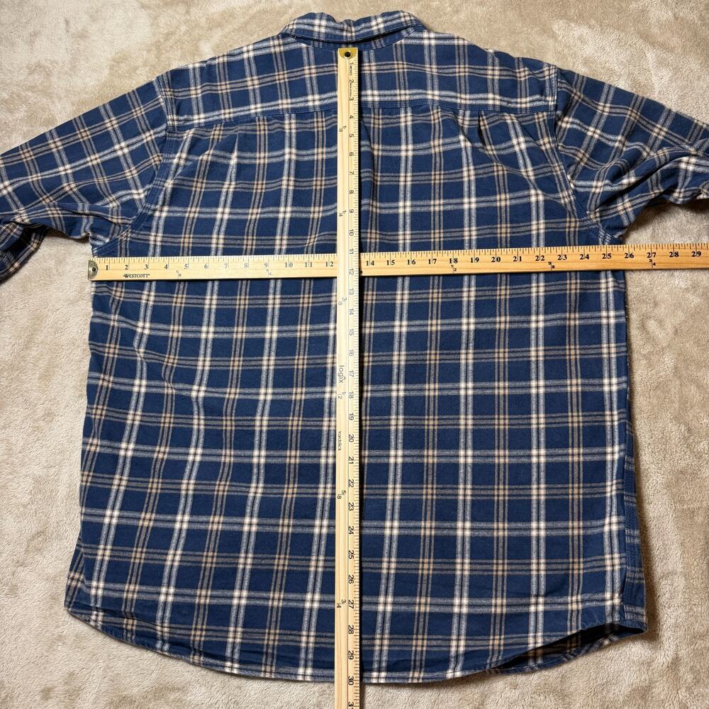 Ridgecut Toughwear Heavyweight Flannel Shirt Blue Tan Plaid Work Shirt Sz XL - Picture 4 of 8